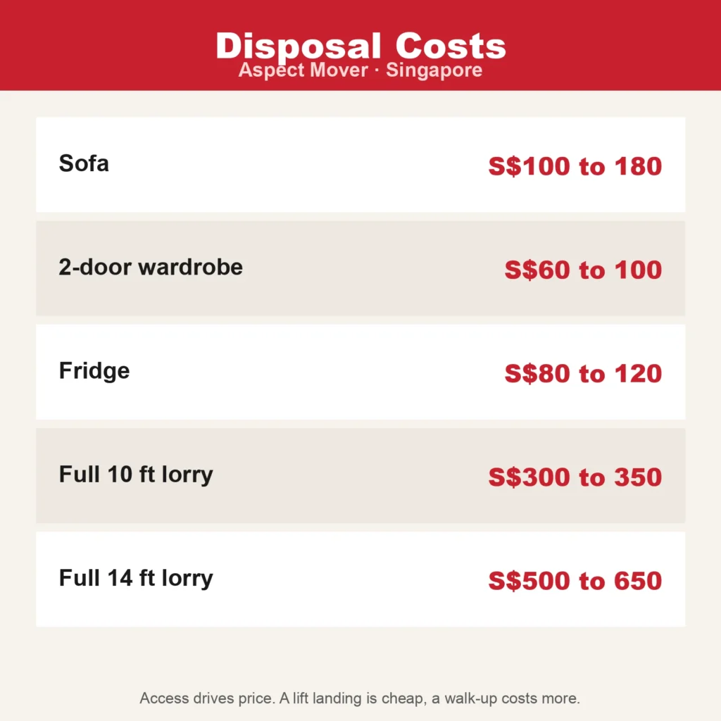 cost bulky item disposal town council