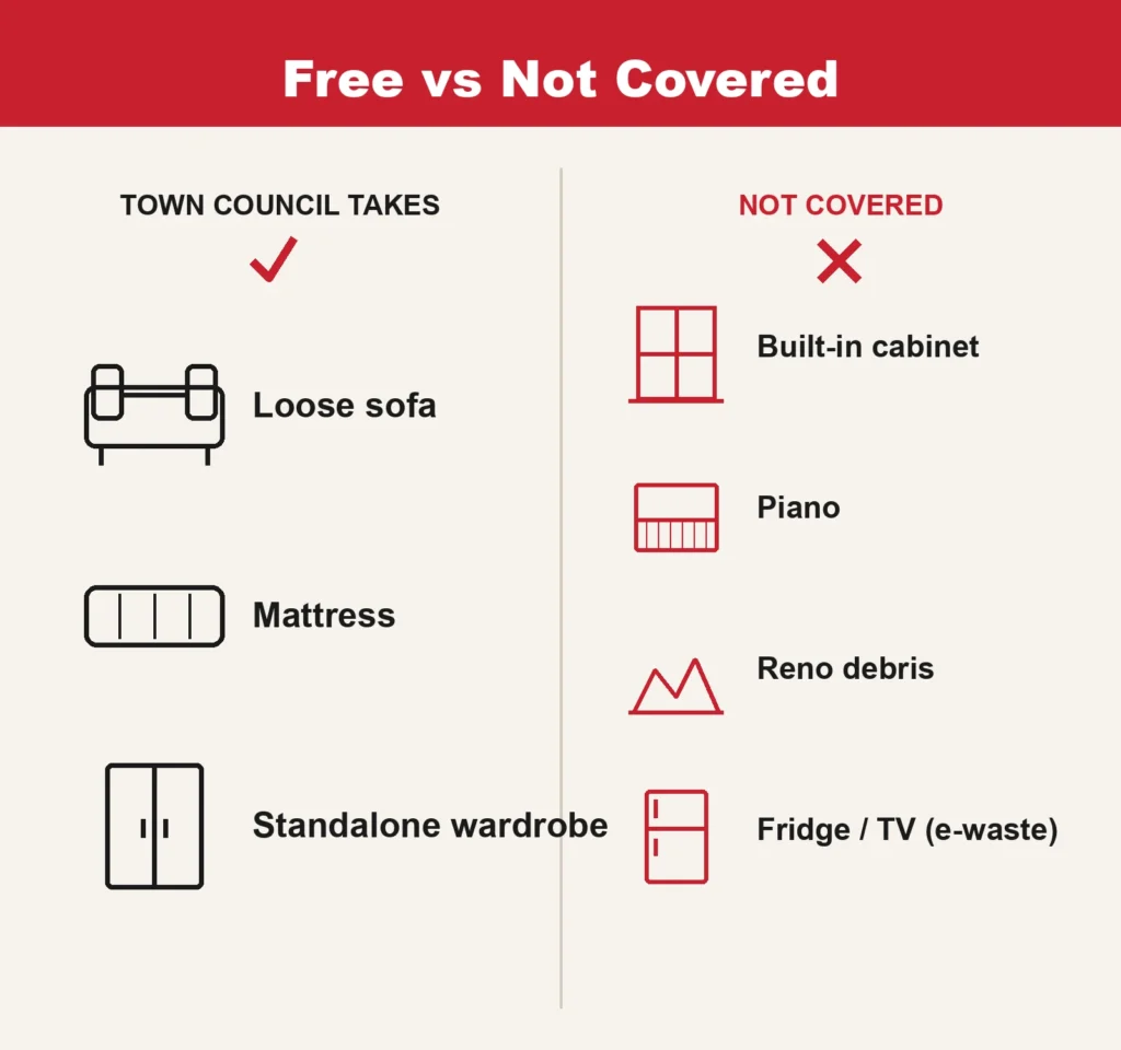 bulky item disposal town council